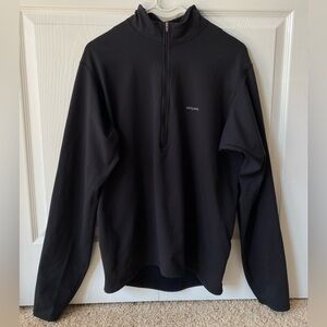 Patagonia men’s black quarter zip with back pocket detail size medium‎